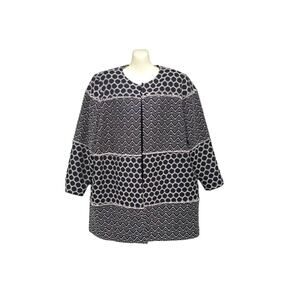 The Limited Open Front Fully Lined Jacket, Black and Cream, Size 18W